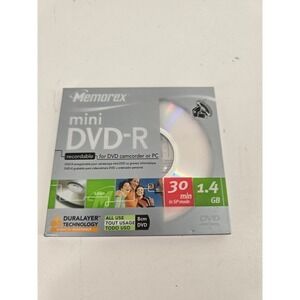 Memorex 8cm Mini DVD-R 1.4GB 30min DuraLayer Scratch Resistant – Sealed